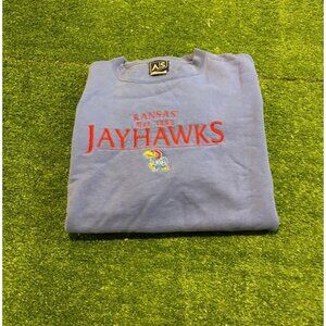 Vintage Kansas Jayhawks sweatshirt mens large blue Y2K Crewneck basketball 29